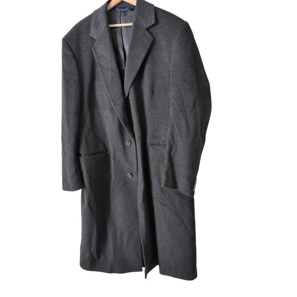 Jacob Siegel Men's Trench Coat 44L Colombo Wool Cashmere Gray Italy Overcoat - Picture 7 of 8